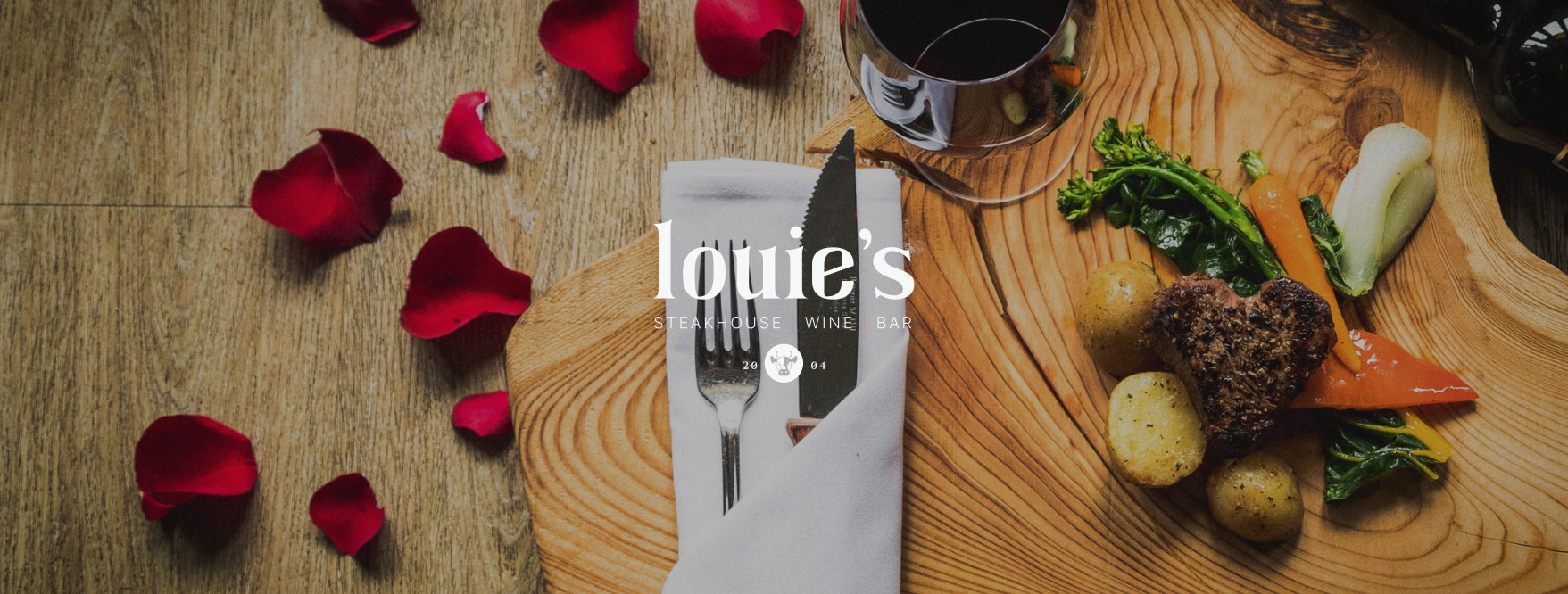 wine and steak served