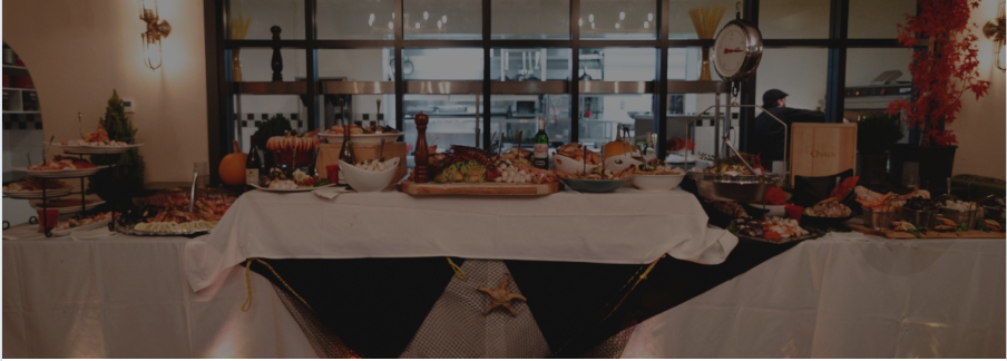 decorated buffet table